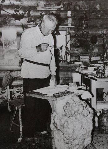 Plastov in his studio